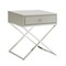 Laila Modern Square Lacquered Metal X-Leg Side/Accent Table/ Nightstand